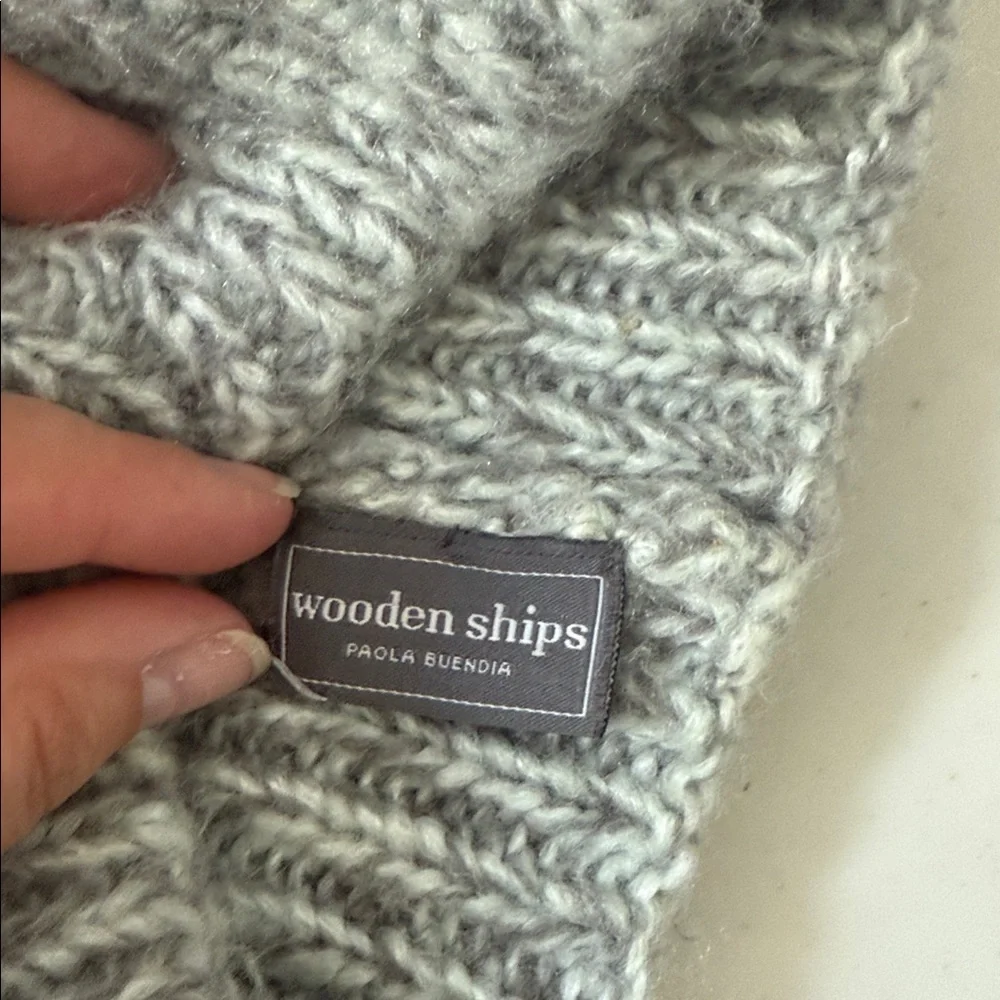 Wooden Ships Light Gray Knit Pom-Pom Hat